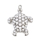 Turtle Brass ABS Imitation Pearl Pendants, Rack Plating, Long-Lasting Plated, Cadmium Free & Lead Free, Platinum, 32x25x9mm, Hole: 1.2mm