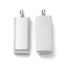 Non-Tarnish 201 Stainless Steel Pendants, Rectangle Charm, Stainless Steel Color, 19x7x4mm, Hole: 2mm
