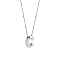 1pc Brass Chain with Alloy Letter Pendants Necklaces, Lead Free & Nickel Free & Cadmium Free, Platinum, Letter C, 17.99~18.23 inch(45.7~46.3cm), pendants: 20~22.5x13~23mm