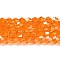 Transparent Electroplate Glass Beads Strands, AB Color Plated, Faceted, Bicone, Orange, 6x6mm, Hole: 1mm, about 45~47pcs/strand, 9.65~9.84 inch(24.5~25cm)