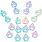 PandaHall Rainbow Doggy Cat Prints Charms Alloy Bear Pet Puppy Footprint Charm Dog Paw Prints Charms Metal Footprint Hollow Pendants for Necklace Jewellery Zipper Bag Decor, 20pcs