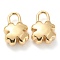 304 Stainless Steel Pendants,  Clover, Golden, 15x10x5mm, Hole: 3x5mm