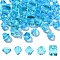 50Pcs 5 Styles Imitation Austrian Crystal Beads, Grade AAA, Faceted, Drop Charm, Deep Sky Blue, 6~8x8mm, Hole: 0.7~1mm, 10pc/style