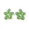Handmade Lampwork Beads, Flower, Dark Sea Green, 18~18.5x17~17.5x4~5mm, Hole: 3~4mm