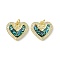 Brass Micro Pave Cubic Zirconia Pendants, Cadmium Free & Lead Free, with Synthetic Opal and Jump Ring, Heart, Real 18K Gold Plated, 16x18x3mm, Hole: 3.5mm