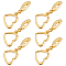 6Pcs Brass Hook Buttons, Shawls and Capes Buckle, for Garment Accessories, Golden, 11x14.5x2mm, Hole: 1.2mm