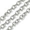 Tarnish Resistant 304 Stainless Steel Cable Chains, Textured Oval Link Chains, Unwelded, with Spool, Stainless Steel Color, 8x6x1.5mm, about 32.81 Feet(10m)/Roll