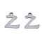 Non-Tarnish 201 Stainless Steel Charms, Laser Cut, Alphabet, Stainless Steel Color, Letter.Z, 12x10x1mm, Hole: 1.4mm