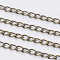 Iron Twisted Chains, Curb Chains, Unwelded, with Spool, Antique Bronze, 5x3.5x0.8mm, about 328.08 Feet(100m)/roll