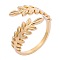 Stainless Steel Ear Of Wheat Open Cuff Rings for Women Men, Golden