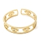 Clear Cubic Zirconia Cuff Bangle, Real 18K Gold Plated Brass Hollow Bangle, Lead Free & Cadmium Free, Eye, Inner Diameter: 2-1/4x2-1/8 inch(5.6x5.5cm)