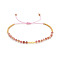 Round Natural Rhodochrosite Beaded Braided Bead Bracelets, Janpanese Miyuki Glass Seed Bead Bracelets for Women