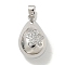 Rack Plating Brass Micro Pave Clear Cubic Zirconia Pendants, with Jump Ring, Cadmium Free & Lead Free, Long-Lasting Plated, Teardrop, Star, 24.5x14x13~13.5mm, Hole: 5.5x3.5mm