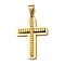 304 Stainless Steel Pendants, Cross Charm, PVD Vacuum Plating, Golden, 40x27x4mm, Hole: 9x5mm