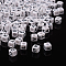 Letter Acrylic European Beads, Horizontal Hole, Cube, Random Mixed Letters, 10x10x10mm, Hole: 3.5~4mm, about 598pcs/500g
