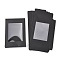 Foldable Creative Kraft Paper Box, Wedding Favor Boxes, Favour Box, Paper Gift Box, with Clear Window, Rectangle, Black, Box: 12.5x8.5x1.5cm