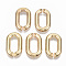 CCB Plastic Linking Rings, Quick Link Connectors, For Cable Chains Making, Unwelded, Oval, Golden, 28x17x5mm, Inner Diameter: 18x7.5mm, about 340pcs/500g