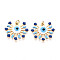 304 Stainless Steel Enamel Pendants, with Jump Ring, Real 18K Gold Plated, Sun with Evil Eye, Ion Plating(IP), Light Sky Blue, 17.5x20x3~4mm, Hole: 2.5mm