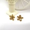 304 Stainless Steel Stud Earrings for Women, Flower, Golden, 26x23mm