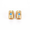 Brass Enamel Beads, Nickel Free, Column, Real 18K Gold Plated, Sky Blue, 9x7x6mm, Hole: 3.5mm
