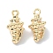 Brass Charms, Cadmium Free & Nickel Free & Lead Free, Conch Charm, Real 18K Gold Plated, 13.5x7x7mm, Hole: 1.5mm
