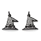 Rack Plating Brass Micro Pave Clear Grade AAA Cubic Zirconia Pendants, with Jump Ring, Long-Lasting Plated, Cadmium Free & Lead Free, Witch Hat Charms, Gunmetal, 14x14x3mm, Hole: 2.2mm