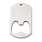 201 Stainless Steel Big Pendants, Rectangle Charm, Laser Cut, Anti-Tarnish, Stainless Steel Color, 53.5x30x1.5mm, Hole: 3mm