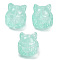 Transparent Spray Paint Glass Beads, Fox, Medium Aquamarine, 15x14x13.5mm, Hole: 1.2mm