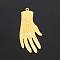 201 Stainless Steel Pendants, Laser Cut, Hand, Golden, 49x24x1mm, Hole: 1.4mm