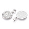 Brass Pendants, Cadmium Free & Nickel Free & Lead Free, Twelve Constellations, Flat Round, Platinum, 24x20.5x2mm, Hole: 3.5x7mm