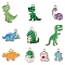 10Pcs 10 Styles Alloy Enamel Pendants, Dinosaur, Mixed Color, 16~29x11.5~24.5x1~2.5mm, Hole: 1.4~2mm, 1pc/style