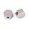 Brass Beads, Hexagon, Long-Lasting Plated, Platinum, 5.5x6.5x3mm, Hole: 1.5mm