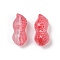 Transparent Glass Beads, Peanut, Baking Paint, FireBrick, 23x11.5x11mm, Hole: 1.5mm