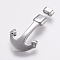 Non-Tarnish 304 Stainless Steel Hook Clasps, For Leather Cord Bracelets Making, Anchor, Stainless Steel Color, 43x27x6mm, Hole: 4x8mm, clasp: 4x10x6mm.
