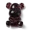 Resin Display Decorations, with Natural Garnet Chips Inside, Bear, 53.5~53.8x41~41.5x17.5~21mm