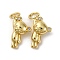 Brass Micro Pave Cubic Zirconia Pendants, Bear Charms, Long-Lasting Plated, Cadmium Free & Lead Free, Rack Plating, with Jump Ring, Real 18K Gold Plated, 14.5x10.5x6mm, Hole: 3.5mm