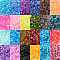 24 Colors Painted Glass Seed Beads, Cylinder, Inside Colours, Mixed Color, 2.5x1.8mm, Hole: 2mm