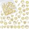 144Pcs 9 Styles Hollow Alloy Cabochons, Nail Art Decoration Accessories, DIY Crystal Epoxy Resin Material Filling, Golden