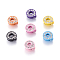 Alloy Letter Slide Beads, Rhinestone Letter Charms, Letter Q for DIY Jewelry Bracelet, Mixed Color, 13x12x4.5mm, Hole: 7x1mm