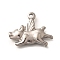 304 Stainless Steel Pendants, Pig Charms, Anti-Tarnish, Stainless Steel Color, 15.5x20.5x2.5mm, Hole: 2mm