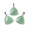 Natural Green Aventurine Pendants, with Brass Findings, Faceted, Triangle Charms, 23.5x21x6mm, Hole: 7x4mm