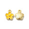 Alloy Enamel Pandants, Lead Free & Cadmium Free, Light Gold, Flower Charm, Yellow, 10x8x2.5mm, Hole: 1.4mm