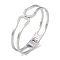 Non-Tarnish 304 Stainless Steel Hollow Hinged Bangles, Stainless Steel Color, Inner Diameter: 1-7/8x2-3/8 inch(6.1x4.7)