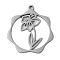 Non-Tarnish 304 Stainless Steel Pendants, Flower, Stainless Steel Color, 23.5x21.5x1mm, Hole: 1.5mm
