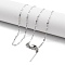Ion Plating(IP) Adjustable 304 Stainless Steel Dapped Chain Necklaces, with Silicone Beads, Stainless Steel Color, 17.32~17.64 inch(44~44.8cm)