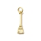 Brass Pendants, Broom, Long-Lasting Plated, Lead Free & Cadmium Free, Rack Plating, with Jump Ring, Real 18K Gold Plated, 19.5x5.5x2mm, Hole: 3.5mm
