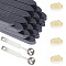 DIY Retro Vintage Wax Seal Making Kits, with Candle, Stainless Steel Spoon and Sealing Wax Sticks Without Wicks, Black, Sealing Wax Sticks: 90x12x11.5mm, 16pcs/set