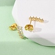 Серьги-гвоздики из латуни с микропаве из прозрачных кубических цирконий в полоску EJEW-S280-01G-3