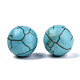 Синтетические бирюзовые бусины G-R483-01-12mm-3