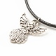 Ожерелье из сплава феи с подвеской из искусственной кожи для женщин NJEW-JN03862-5